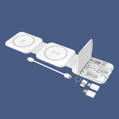 Μαγνητικός ασύρματος φορτιστή δύο σε ένα με USB και εκτοξευτή κάρτας Micro Lightning SMI