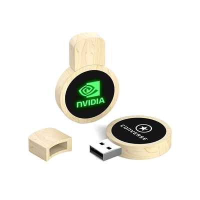 LED χαρακτική λογότυπο ξύλινο USB flash drive USB2.0/3.0 τύπος διεπαφής φυσικό ξύλο