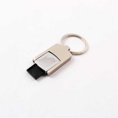 2.0 ασημένιο σώμα τσιπ λάμψης Drive UDP λάμψης μετάλλων USB με το μπρελόκ