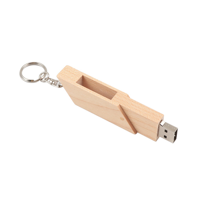 Στερεοειδής ξύλινος USB flash drive αντικείμενο ξύλο μπαμπού / ξύλο σφενδάμου υποστήριξη OEM 0 °C έως 60 °C