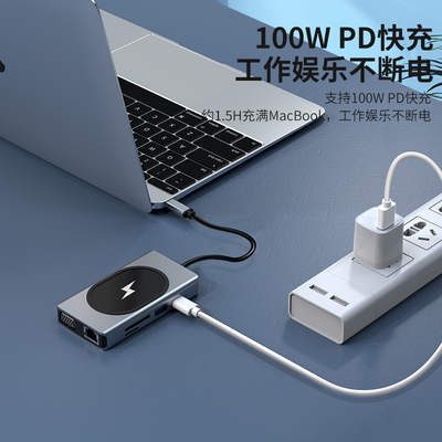 Πολυλειτουργικός προσαρμογός USB τύπου C HUB 9 σε ένα και με αναγνώστη καρτών μνήμης