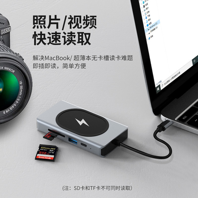 Πολυλειτουργικός προσαρμογός USB τύπου C HUB 9 σε ένα και με αναγνώστη καρτών μνήμης