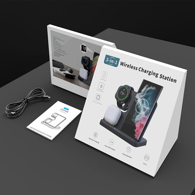 Υλικό ABS PC 15W ασύρματο φορτιστή για iPhone iWatch AirPod Γρήγορο και βολικό
