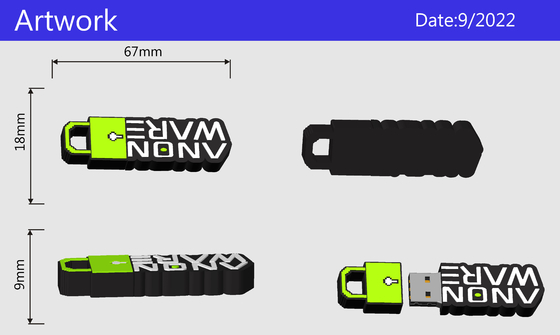 Προσαρμοσμένα σχήματα USB Flash μνήμη PVC ή παραγωγή σιλικόνης Εύκολη με ανοιχτό μούχλα
