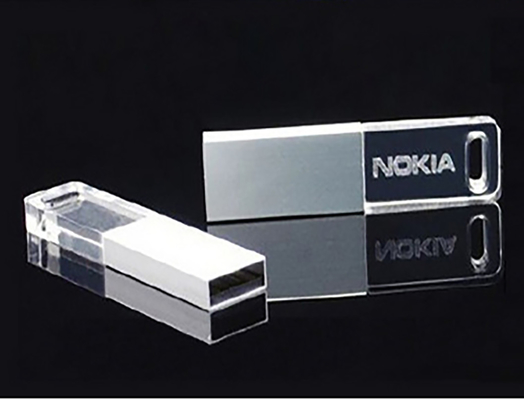 Crystal USB Stick With Blue Red Green White Orange Color With LED Light Inside