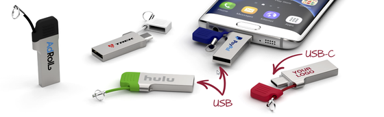 Τύπος c usb flash drive με usb A με μεταλλικό κάλυμμα μικρής αλυσίδας που μπορεί να κάνει laser και εκτύπωση λογότυπο γρήγορη ταχύτητα 3,2 usb και 3,1 usb