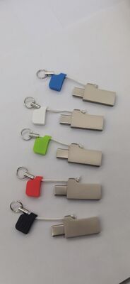 Τύπος c usb flash drive με usb A με μεταλλικό κάλυμμα μικρής αλυσίδας που μπορεί να κάνει laser και εκτύπωση λογότυπο γρήγορη ταχύτητα 3,2 usb και 3,1 usb