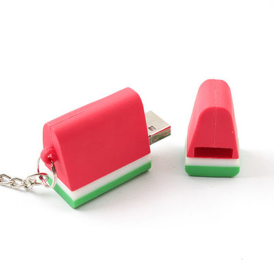 Χαριτωμένη USB PVC ανοικτή σοκολάτα φραουλών καρπουζιών ραβδιών φορμών που διαμορφώνεται