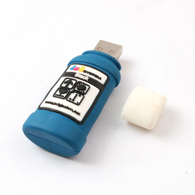 Διαμορφωμένα Drive USB 2,0 3,0 H2 λάμψης συνήθειας USB μελανιού μπουκάλι που εξετάζουν 256GB