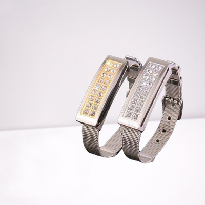 Δέρμα 32GB 128GB βραχιολιών Drive λάμψης Wristband USB σιλικόνης της Shell μετάλλων