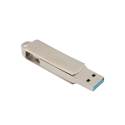 Ο ασημένιος τύπος Γ USB ΛΟΓΟΤΥΠΩΝ λέιζερ σώματος με τη βασική τρύπα μπορεί να βάλει το κορδόνι και το μπρελόκ
