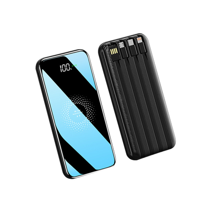 Τράπεζα 4 δύναμης υψηλής ταχύτητας 10000MAH καλώδιο με ένα ΛΟΓΌΤΥΠΟ τυπωμένων υλών/χάραξης σώματος