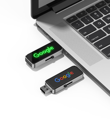 2gb χαρακτική λογότυπο Κρυστάλλινο flash drive Λάμψη όταν εργάζεστε σε υπολογιστή με φως LED