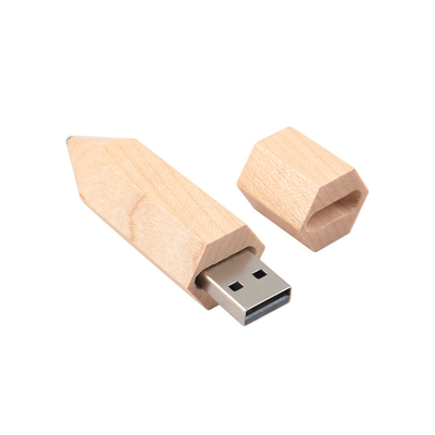 Στυλό ξύλου σχήματος σφραγίδας USB Memory Stick Προσαρμοσμένο λογότυπο εκτύπωση ή ανάγλυφη