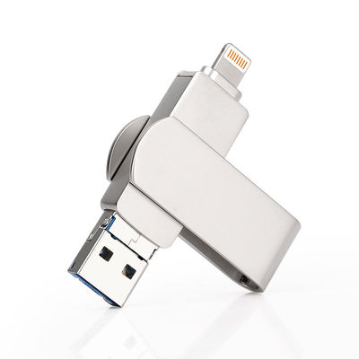 Ασημένιο OTG USB Flash Drive Γρήγορη και εύκολη μεταφορά δεδομένων με λειτουργία Plug And Play