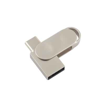 Υδατοασφαλής μεταλλικός flash drive USB PD με ασημένιο USB 2.0 USB 3.0 και τύπου C