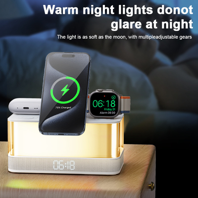 Χρωματιστά φώτα Ασύρματο φορτιστή για iPhone iWatch και AirPods με Bluetooth ομιλητή