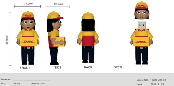 Γυναικεία Φορητή Μνήμη USB DHL Σχεδιασμένη από τον Πελάτη
