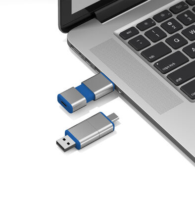 Όλα τα περασμένα H2 USB + Type C USB Flash Drive μπορούν να έχουν λογότυπο OEM Ένα σώμα Usb
