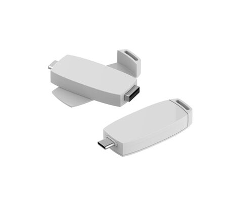 Μπορεί να περιστρέψει 360 μοίρες πλαστικό USB flash drive με τύπου C θύρες χρώμα σώματος έχουν λευκό κόκκινο μαύρο και μπλε μπορεί να κάνει προσαρμογή εκτύπωση λογότυπο πολύ γρήγορα