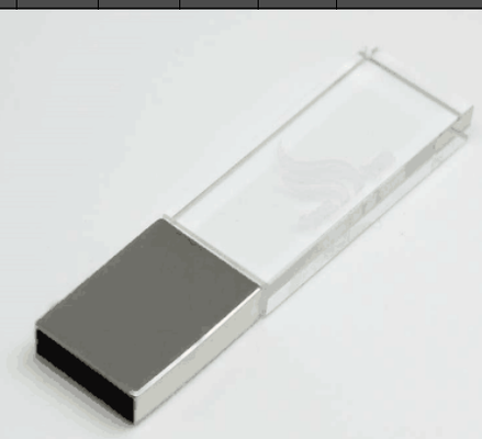 Ακρυλικό USB Stick προσφέροντας ταχύτητα μεταφοράς δεδομένων έως 5 Gbps Προσαρμοσμένο πακέτο εξασφαλίζει γρήγορη πρόσβαση σε δεδομένα χαραγμένο λογότυπο στο ακρυλικό μέρος