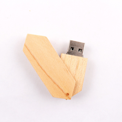 Ξύλινο USB 180 βαθμού Drive 2,0 λάμψης συστροφής και λογότυπο αποτύπωσης σε ανάγλυφο 50-100MB/S USB 3,0