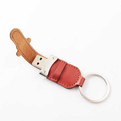 PU κάλυψη και ραβδί Usb δέρματος με το δαχτυλίδι 2,0 φορητό 64GB 128GB 30MB/S μετάλλων