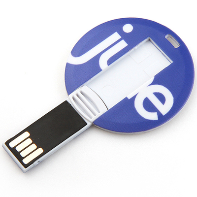 Η πιστωτική κάρτα USB 128GB UDP κολλά λογότυπο τυπωμένων υλών 2,0 το μίνι στρογγυλό μορφών CMYK